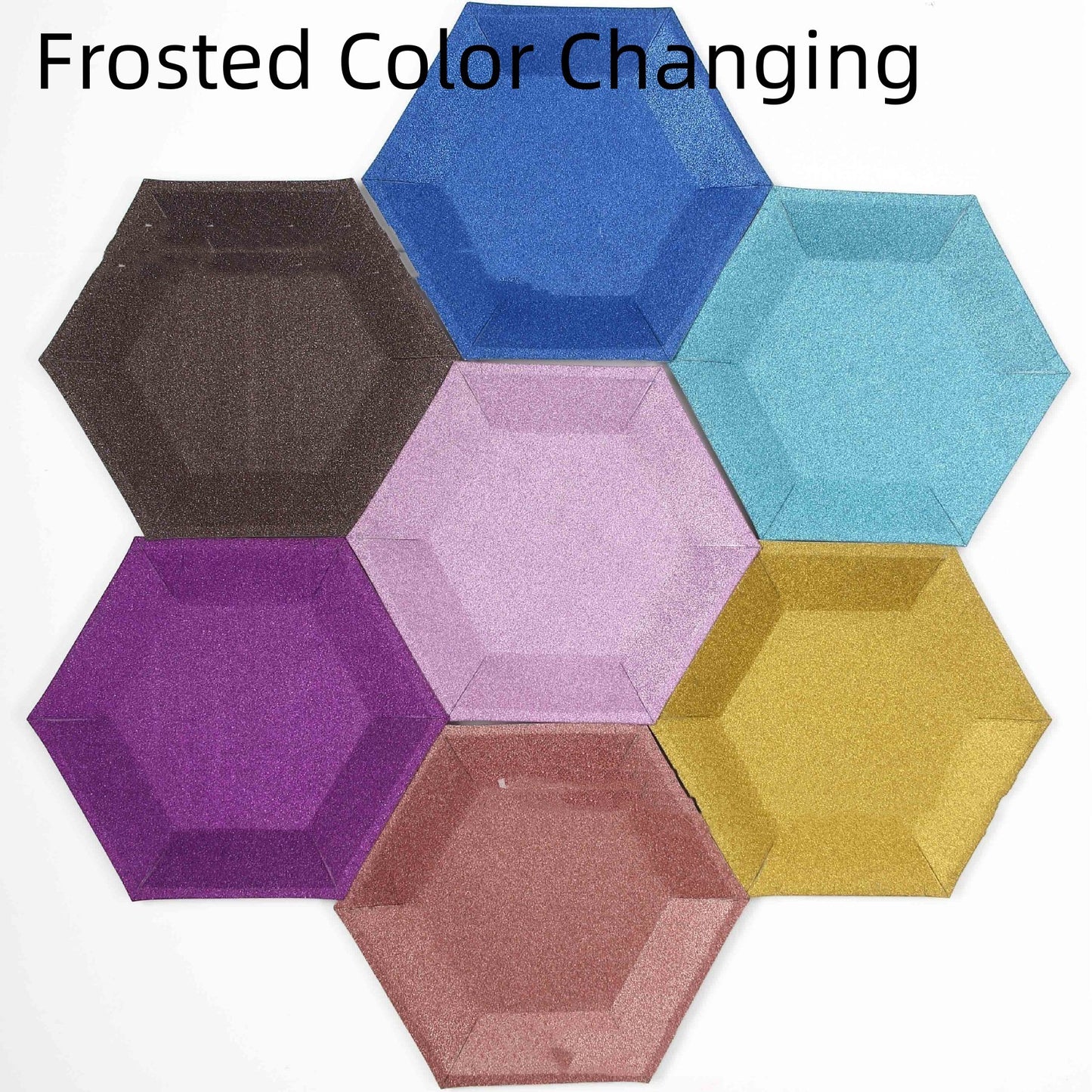 8PC Colorful Hexagonal Paper Dessert Tray