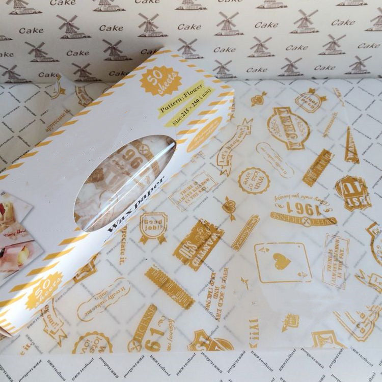 50PC Oilproof Decorative Wax Paper