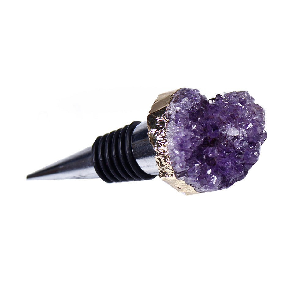 Amethyst Cluster Crystal Wine Bottle Stopper