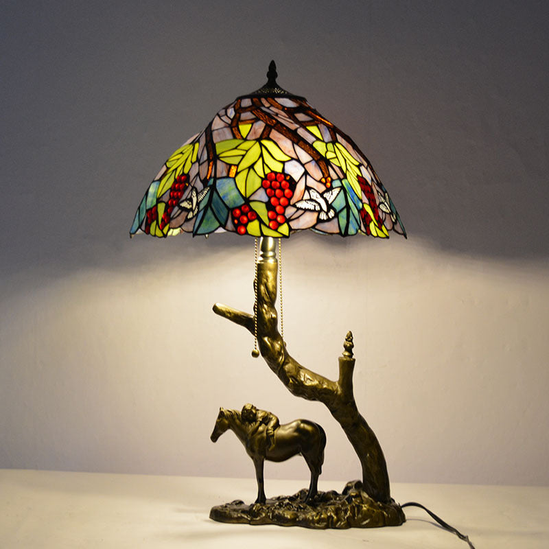 Tiffany Horse-Base Table Lamps