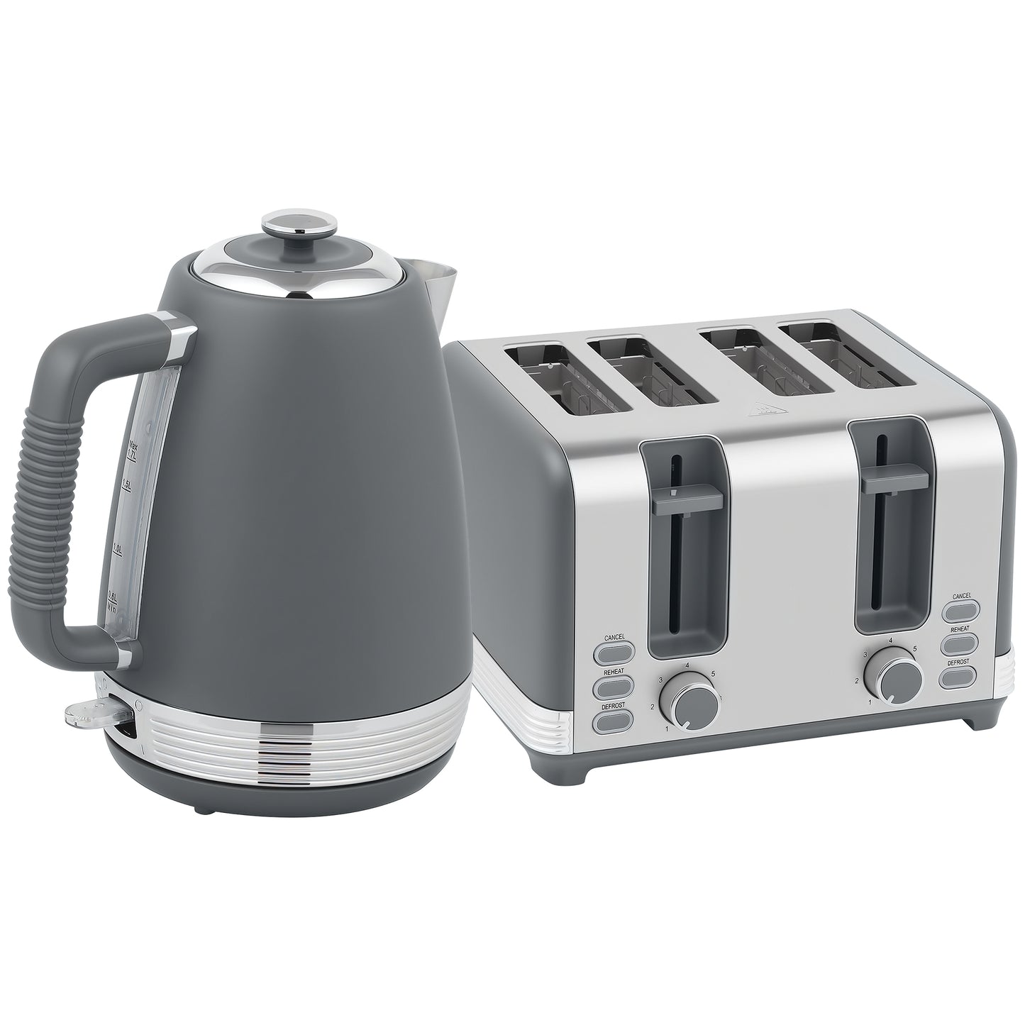 Stainless Steel Kettle And Toaster Set