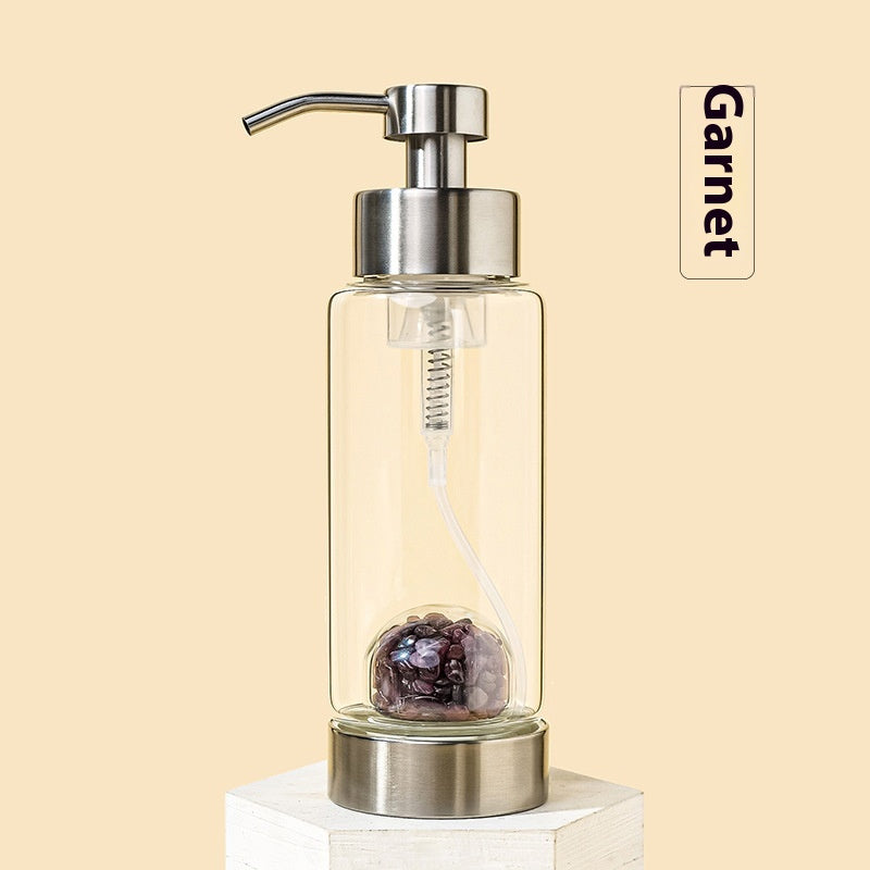 Natural Crystal Gravel Glass Pump Bottle
