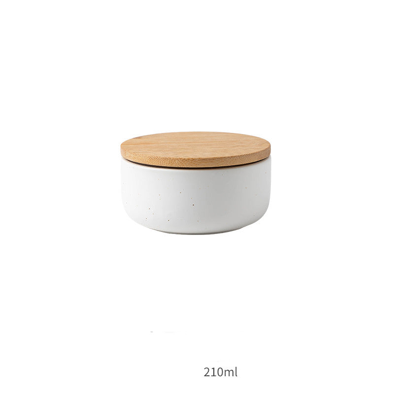 Minimalist Ceramic Canisters with Bamboo Lids