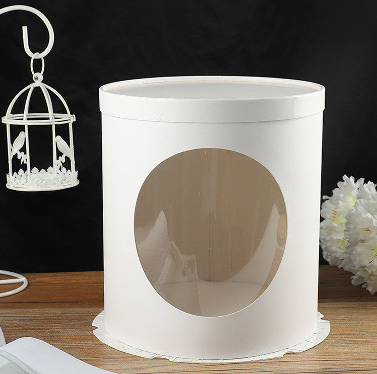 Tall Round Cake Box with Front Window