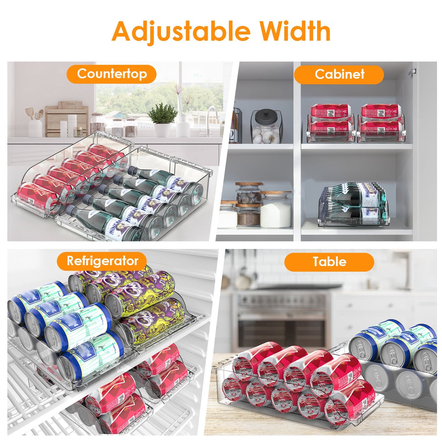 REFRIGERATOR ORGANIZATION-Soda Can Organizers-4Pcs