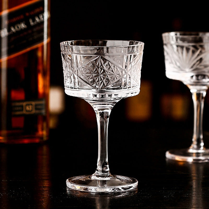 Handcrafted Cut Crystal-Coupe Dessert Glass-Cocktail Glass
