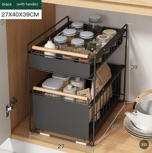 Suzannah's Kitchen 2-Tier Under-Counter Cabinet Pull-Out Rack