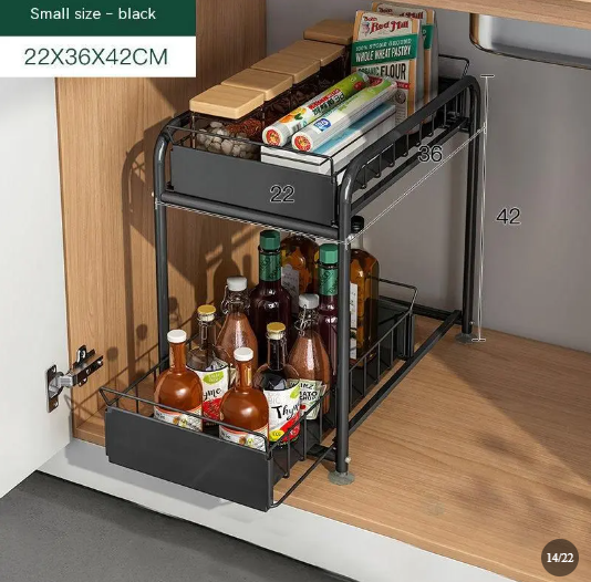 Suzannah's Kitchen 2-Tier Under-Counter Cabinet Pull-Out Rack