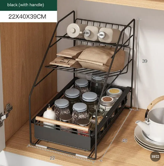 Suzannah's Kitchen 2-Tier Under-Counter Cabinet Pull-Out Rack
