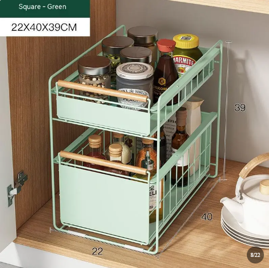 Suzannah's Kitchen 2-Tier Under-Counter Cabinet Pull-Out Rack