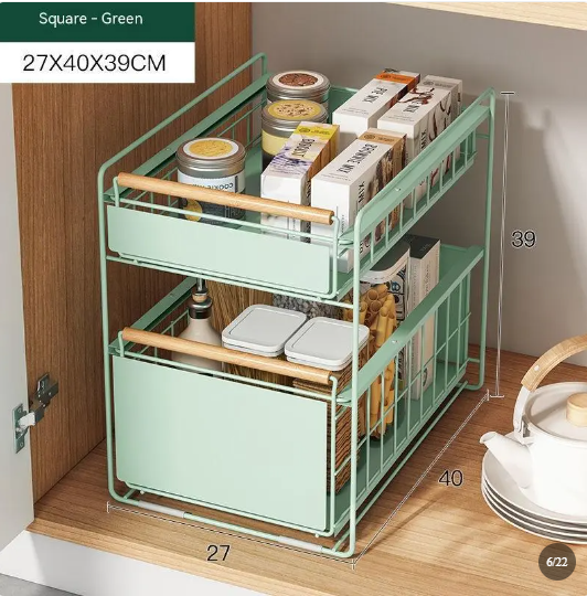 Suzannah's Kitchen 2-Tier Under-Counter Cabinet Pull-Out Rack