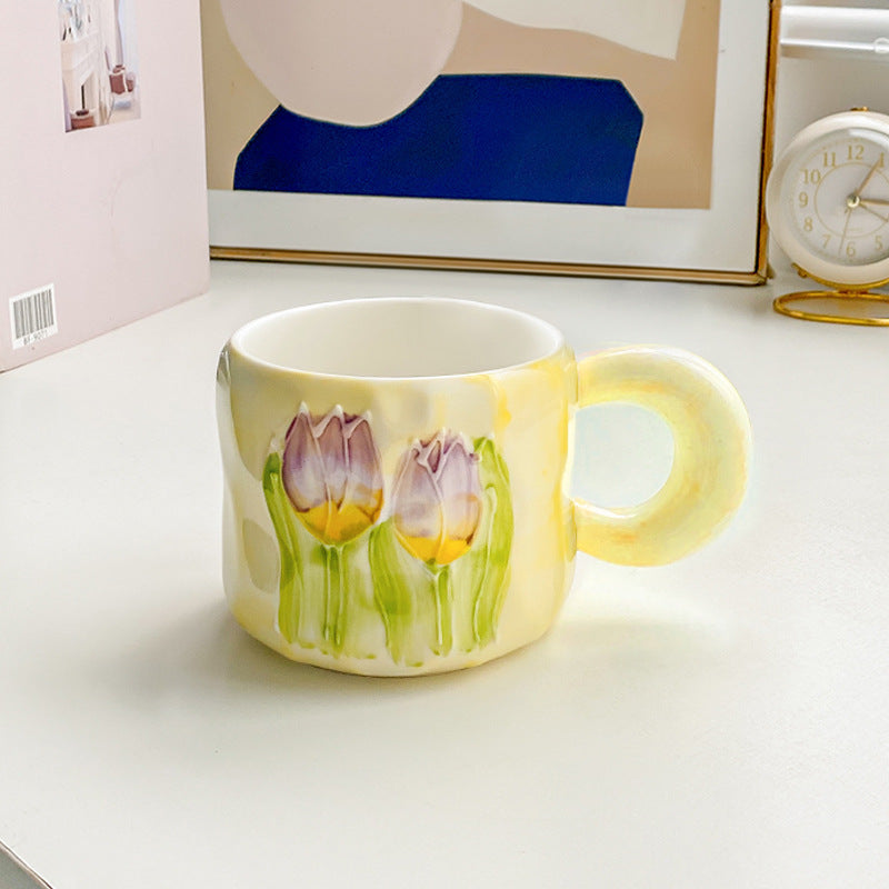 Textured Ceramic Tulip Mug