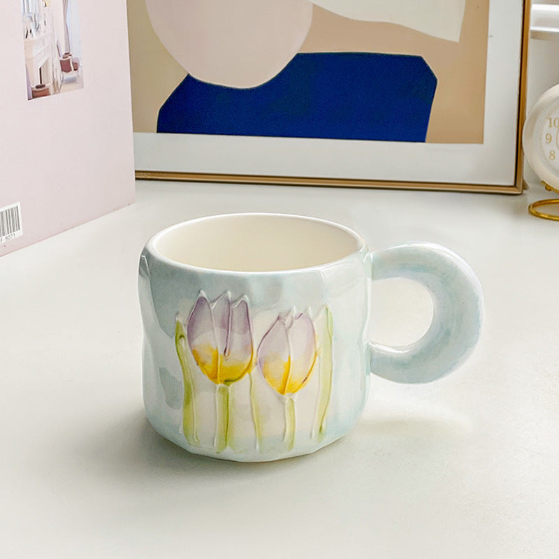 Textured Ceramic Tulip Mug