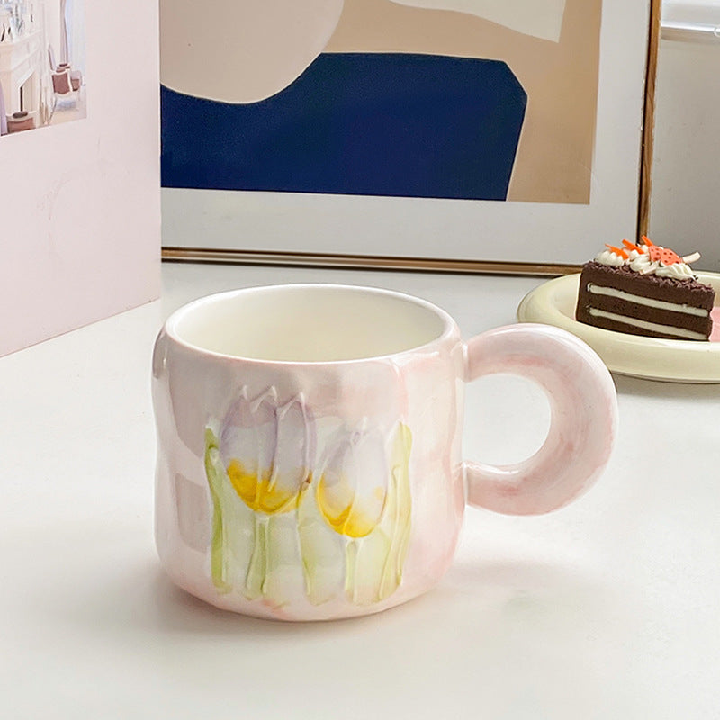 Textured Ceramic Tulip Mug