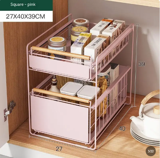 Suzannah's Kitchen 2-Tier Under-Counter Cabinet Pull-Out Rack