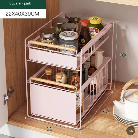 Suzannah's Kitchen 2-Tier Under-Counter Cabinet Pull-Out Rack