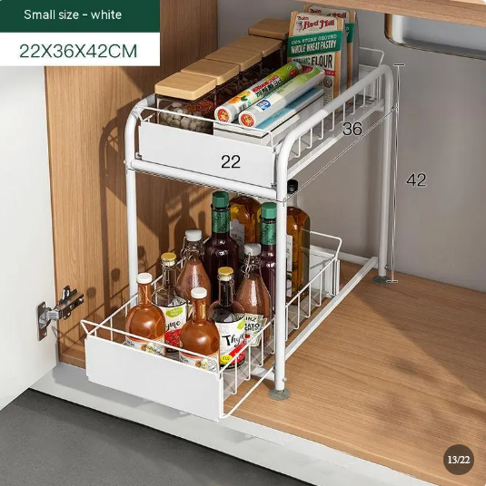 Suzannah's Kitchen 2-Tier Under-Counter Cabinet Pull-Out Rack
