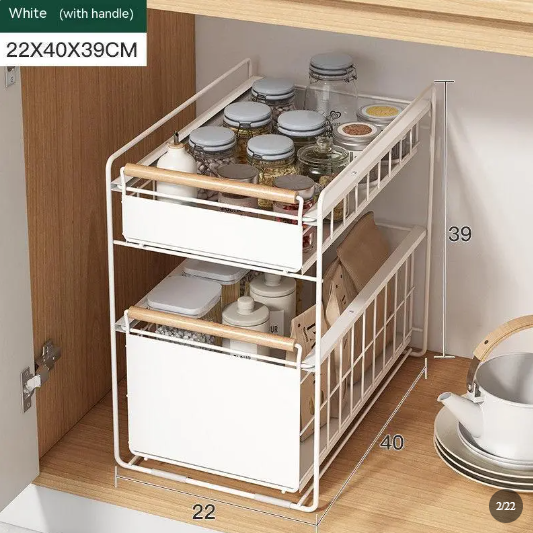 Suzannah's Kitchen 2-Tier Under-Counter Cabinet Pull-Out Rack