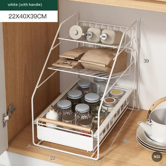 Suzannah's Kitchen 2-Tier Under-Counter Cabinet Pull-Out Rack