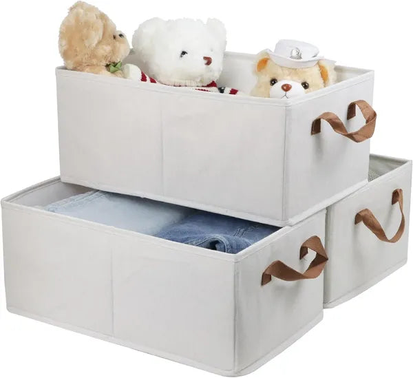 Cloth Storage Bins-Foldable with Handles-3PC