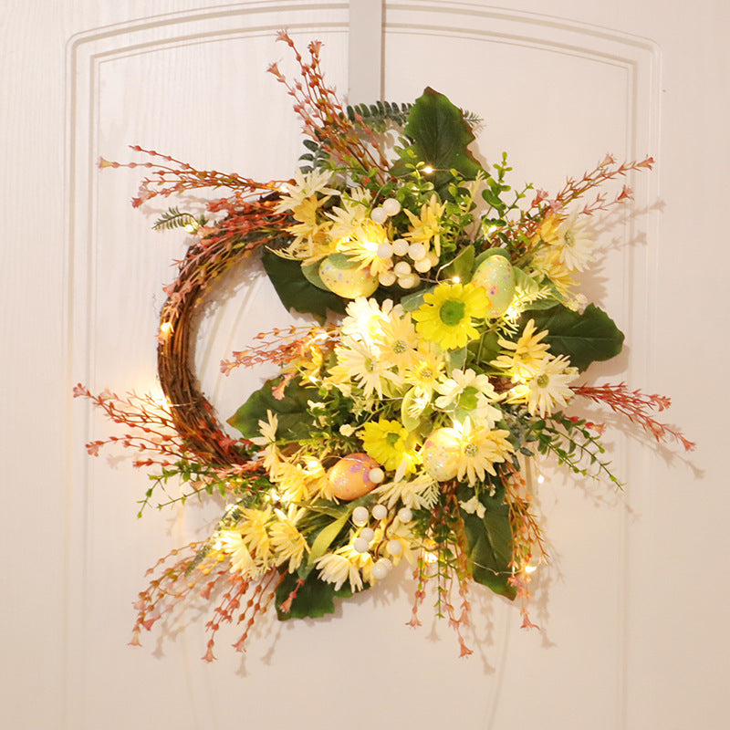 Wild Chrysanthemum & Easter Eggs Wreath