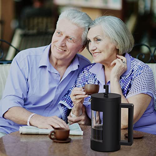 French Press Coffee Maker-Black & Clear Glass