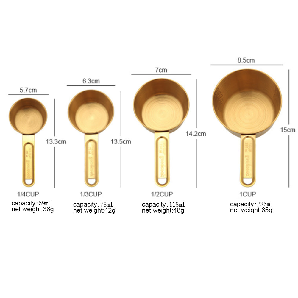 Gold Stainless Steel Measuring Cup & Spoon Sets