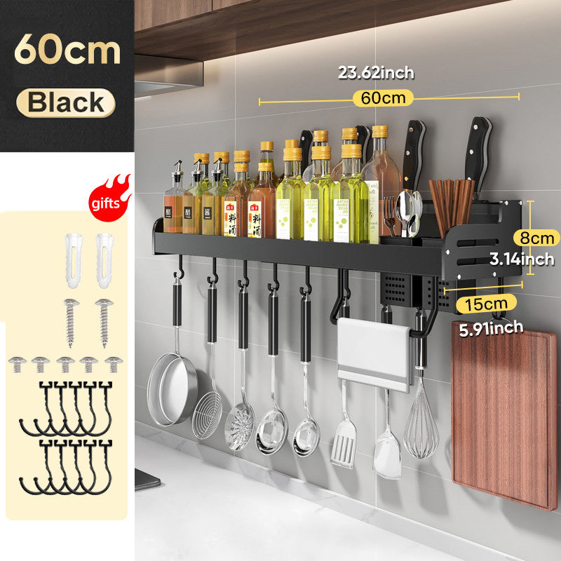 Kitchen Organization: Wall-Mount Utility Shelf with Hooks