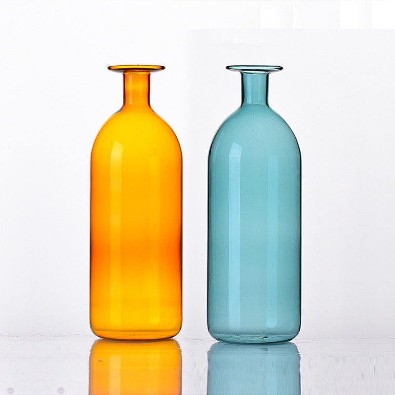 Solid Color Stained Glass Bottle Vase