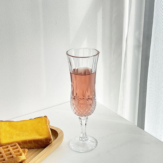 Champagne Flute with Cut Glass Base