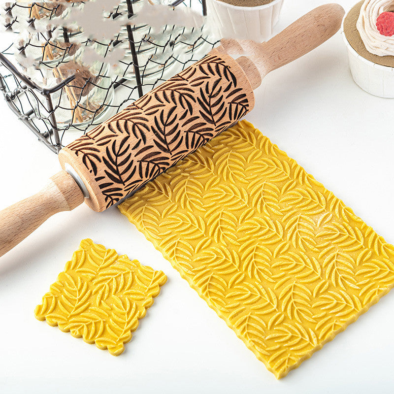 Assorted Leaves Embossed Rolling Pin
