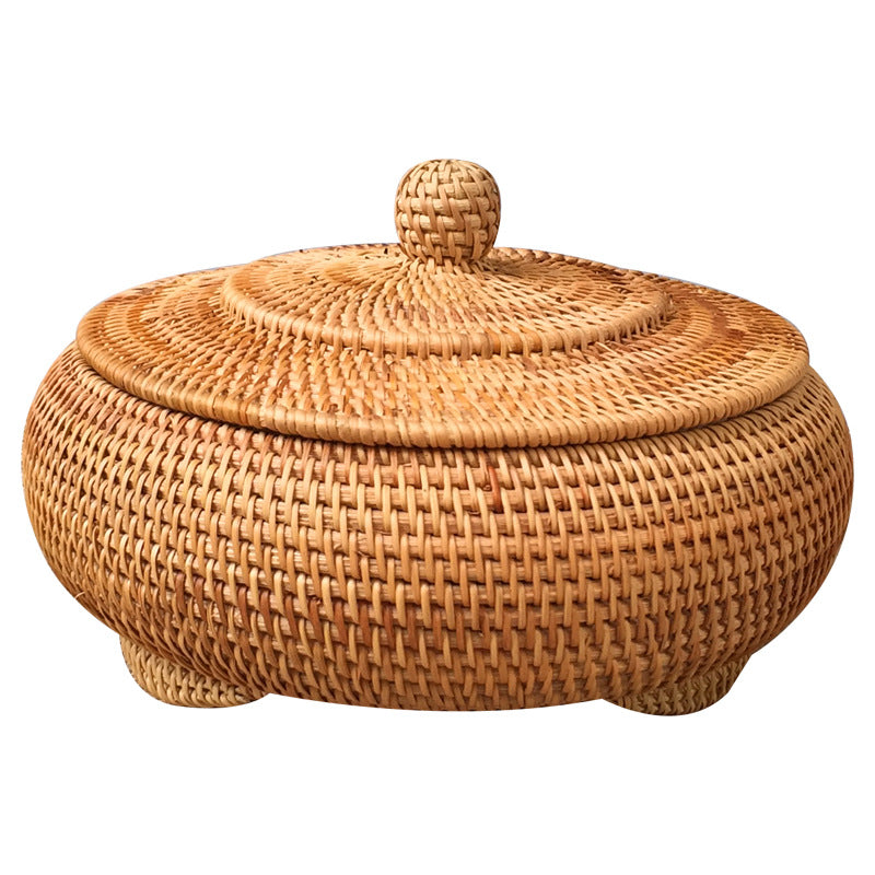 Chinese Rattan Basket with Lid