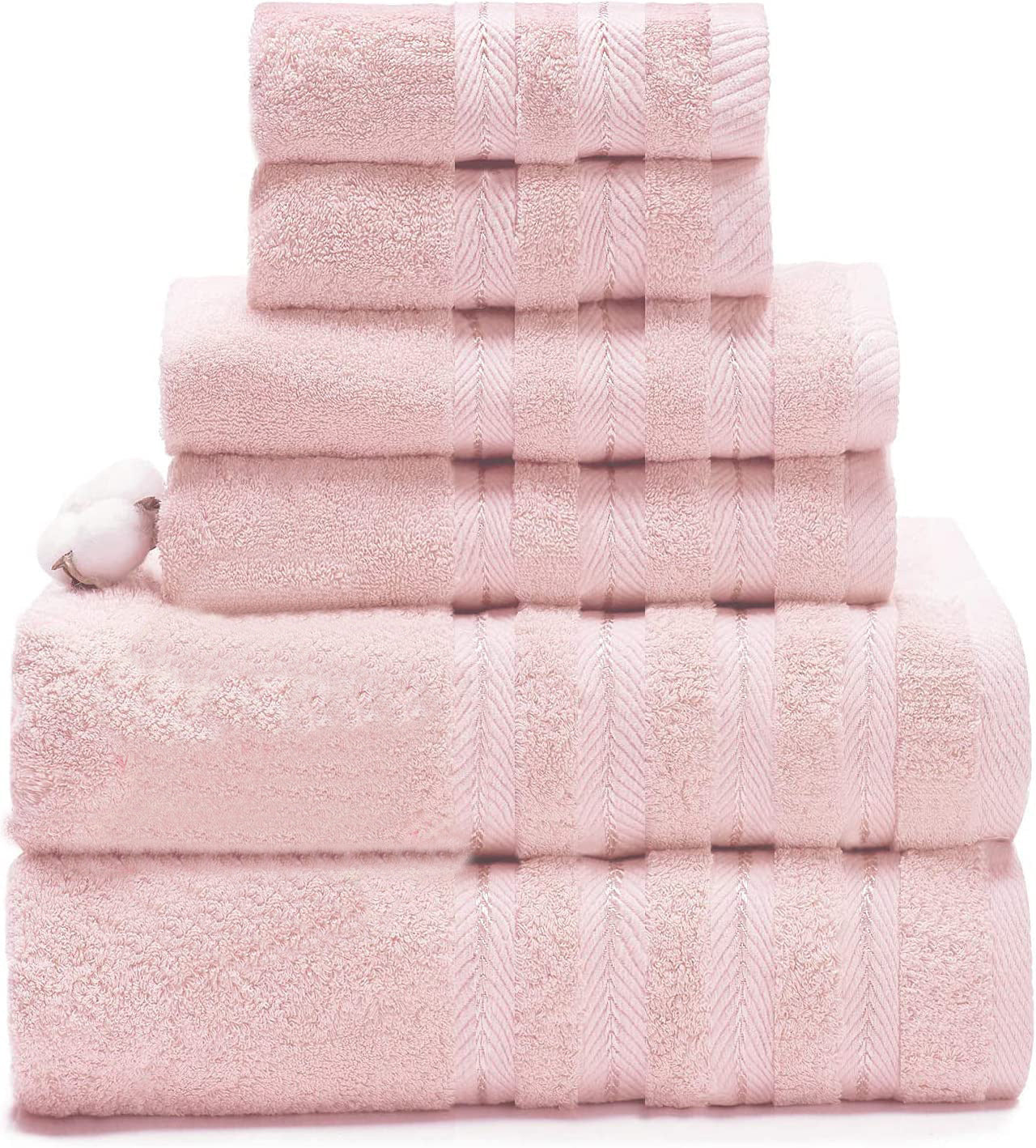 Towels: Bath Towels: Absorbent Long Staple Cotton Towel Bath Towel Set