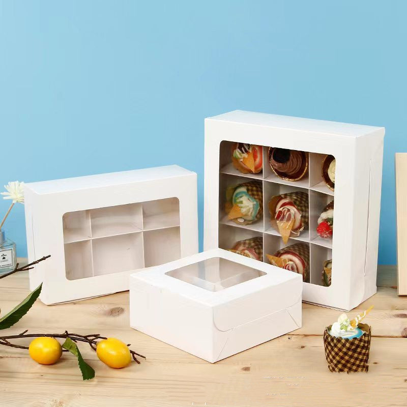 White Dessert Box with Window & Grid