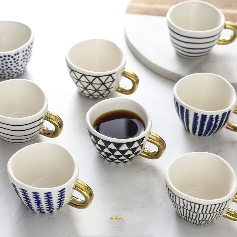 French Black & White Espresso Cups