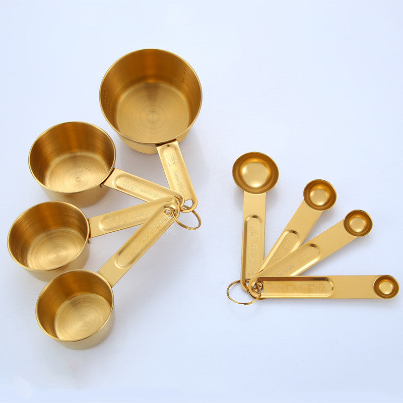 Gold Stainless Steel Measuring Cup & Spoon Sets