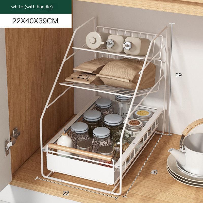 Metal 2-Tier Pull Out Organizer Rack-Variety of Colors
