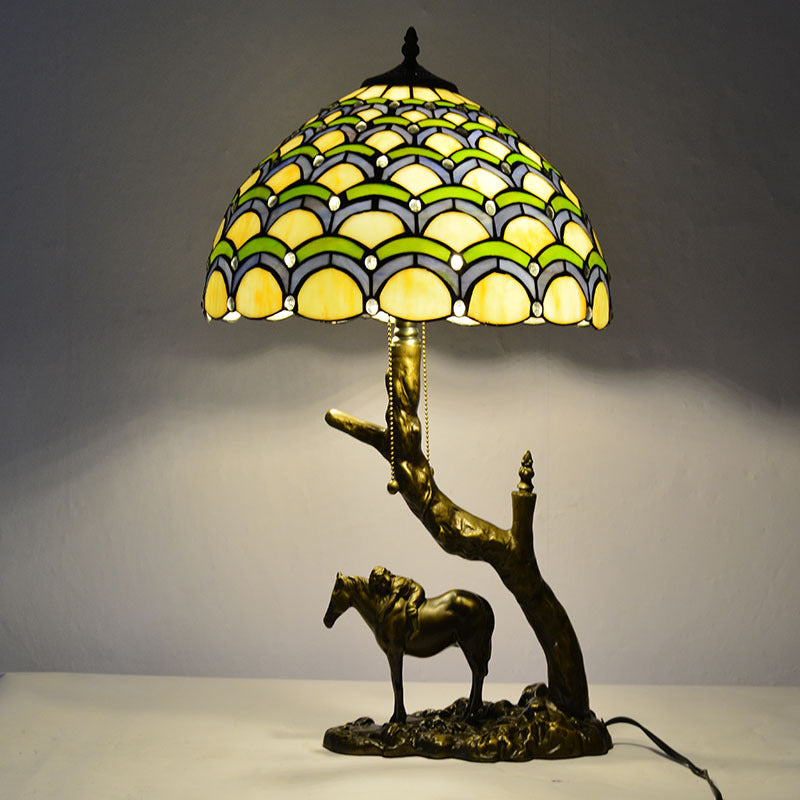 Tiffany Horse-Base Table Lamps