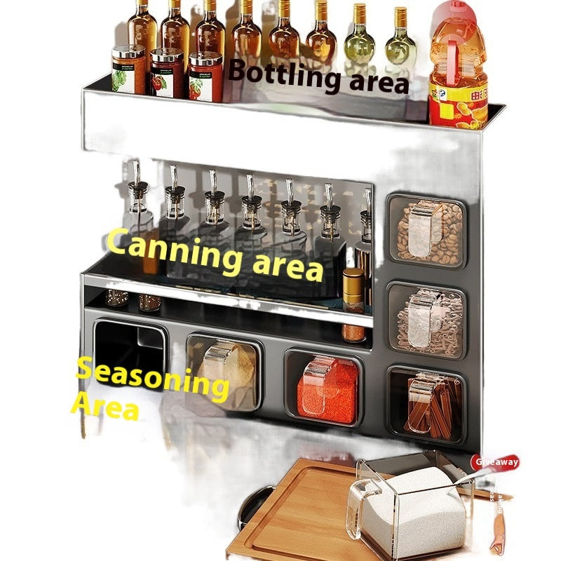 All-in-One Kitchen Storage Rack: Dry Ingredients, Bottles, Jars, and Cans