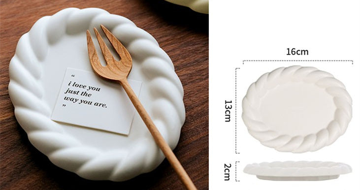 Rope Edge Ceramic Dessert Plate