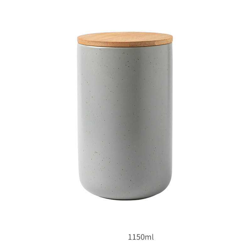 Minimalist Ceramic Canisters with Bamboo Lids