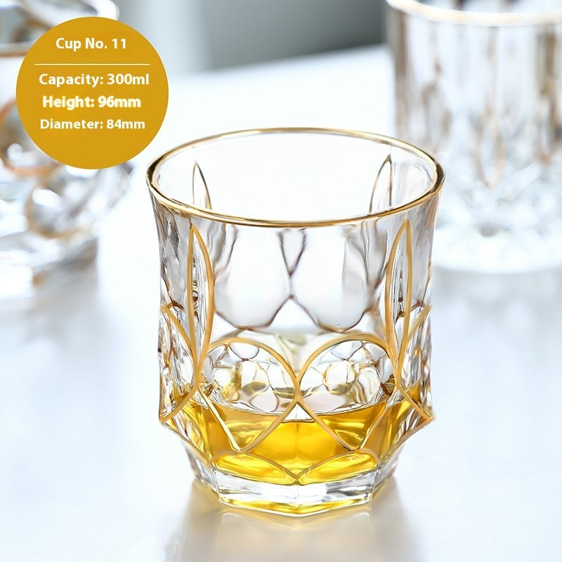 Crystal Drinking Glasses with Gold Gilding