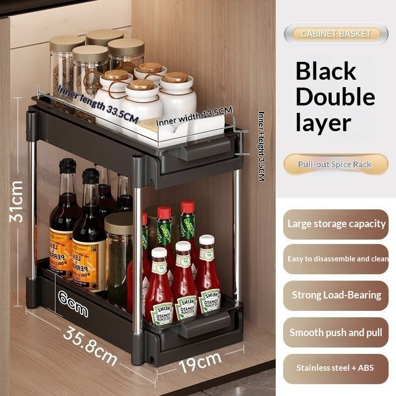 Kitchen Cabinet Built-in Pull-Out Dish Rack Drawer