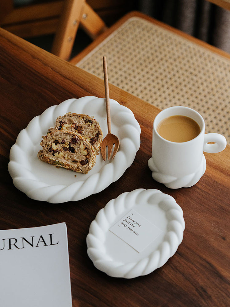 Rope Edge Ceramic Dessert Plate