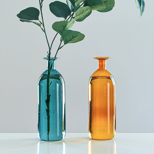 Solid Color Stained Glass Bottle Vase