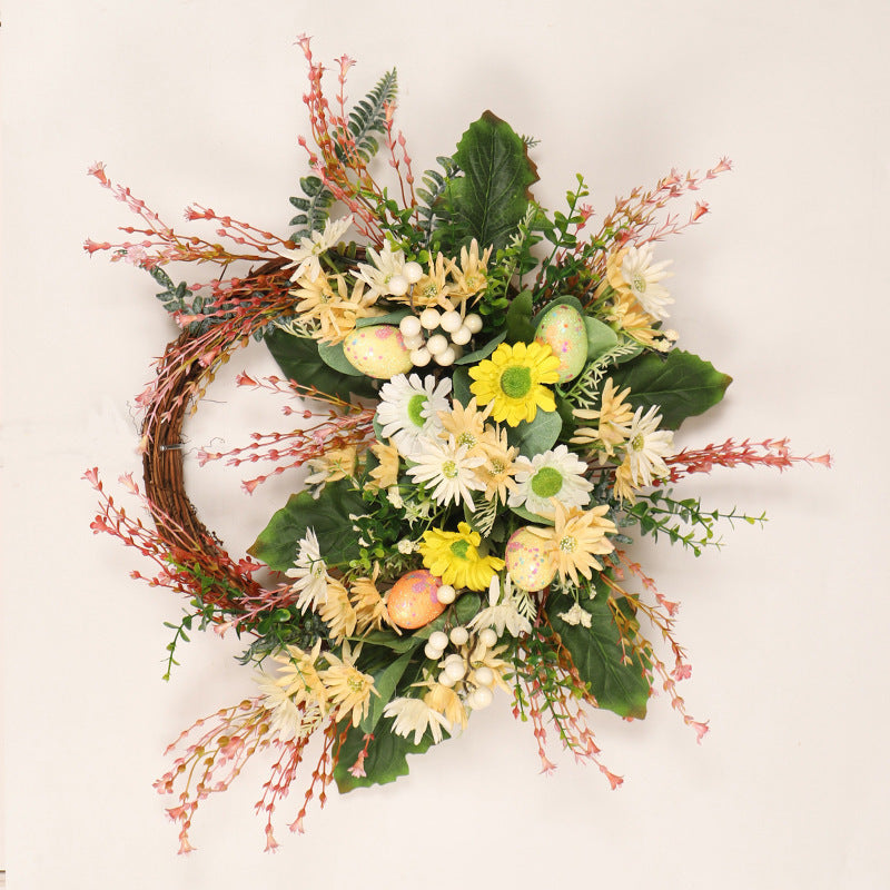 Wild Chrysanthemum & Easter Eggs Wreath