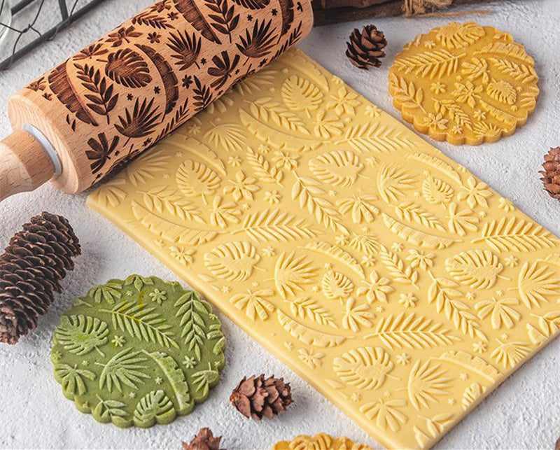 Embossed Scroll Pattern Rolling Pin