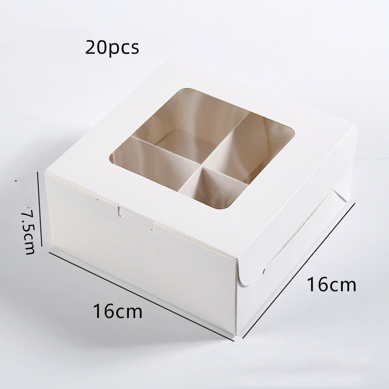 White Dessert Box with Window & Grid