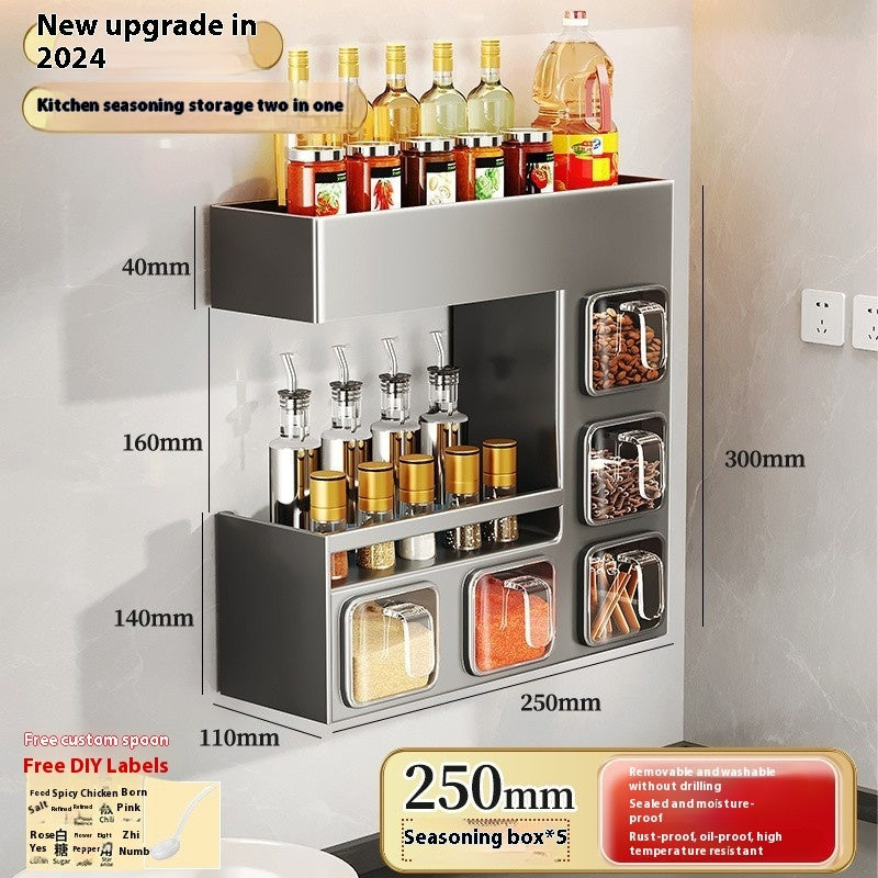 All-in-One Kitchen Storage Rack: Dry Ingredients, Bottles, Jars, and Cans