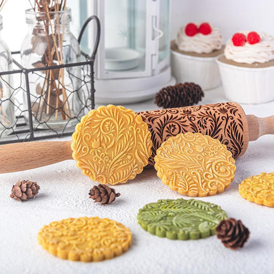 Embossed Scroll Pattern Rolling Pin
